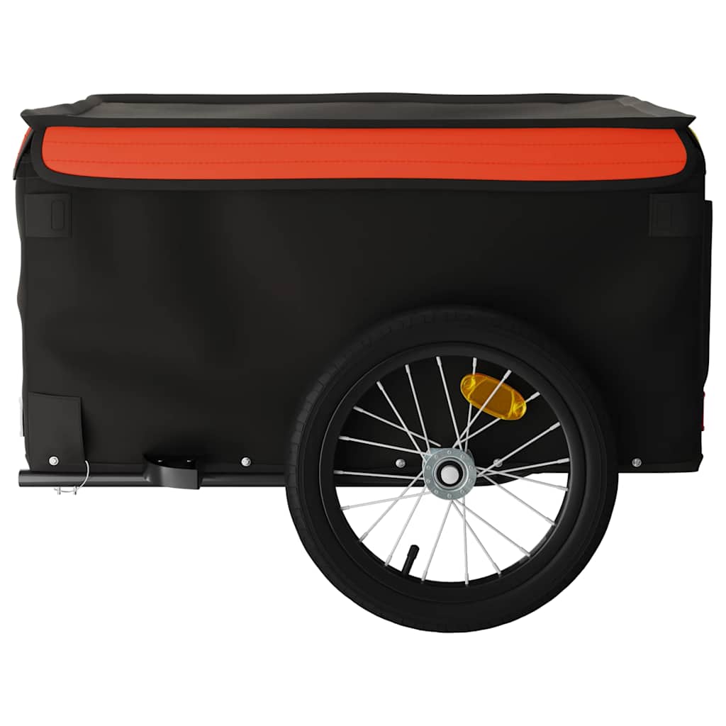 vidaXL Cykelvagn svart och orange 45 kg järn