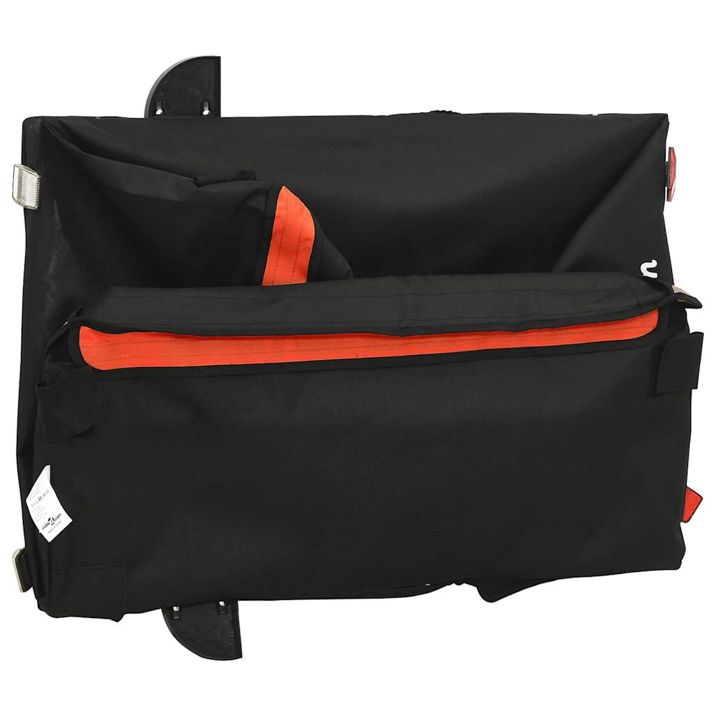 vidaXL Cykelvagn svart och orange 45 kg järn
