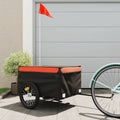 vidaXL Cykelvagn svart och orange 45 kg järn