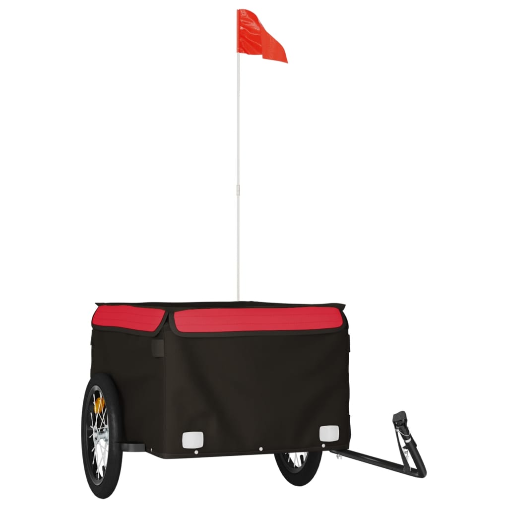 vidaXL Cykelvagn svart och röd 45 kg järn