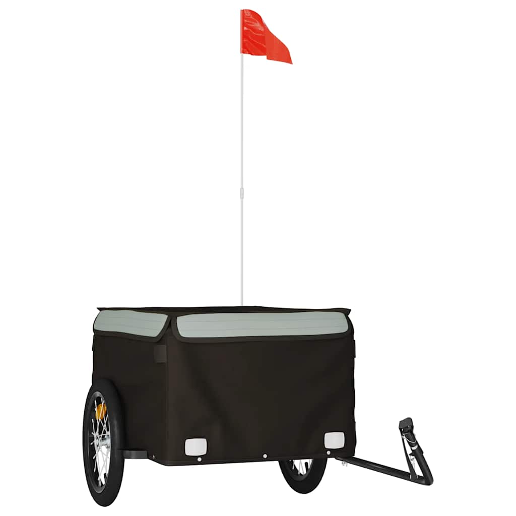vidaXL Cykelvagn svart och grå 45 kg järn