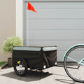vidaXL Cykelvagn svart och grå 45 kg järn