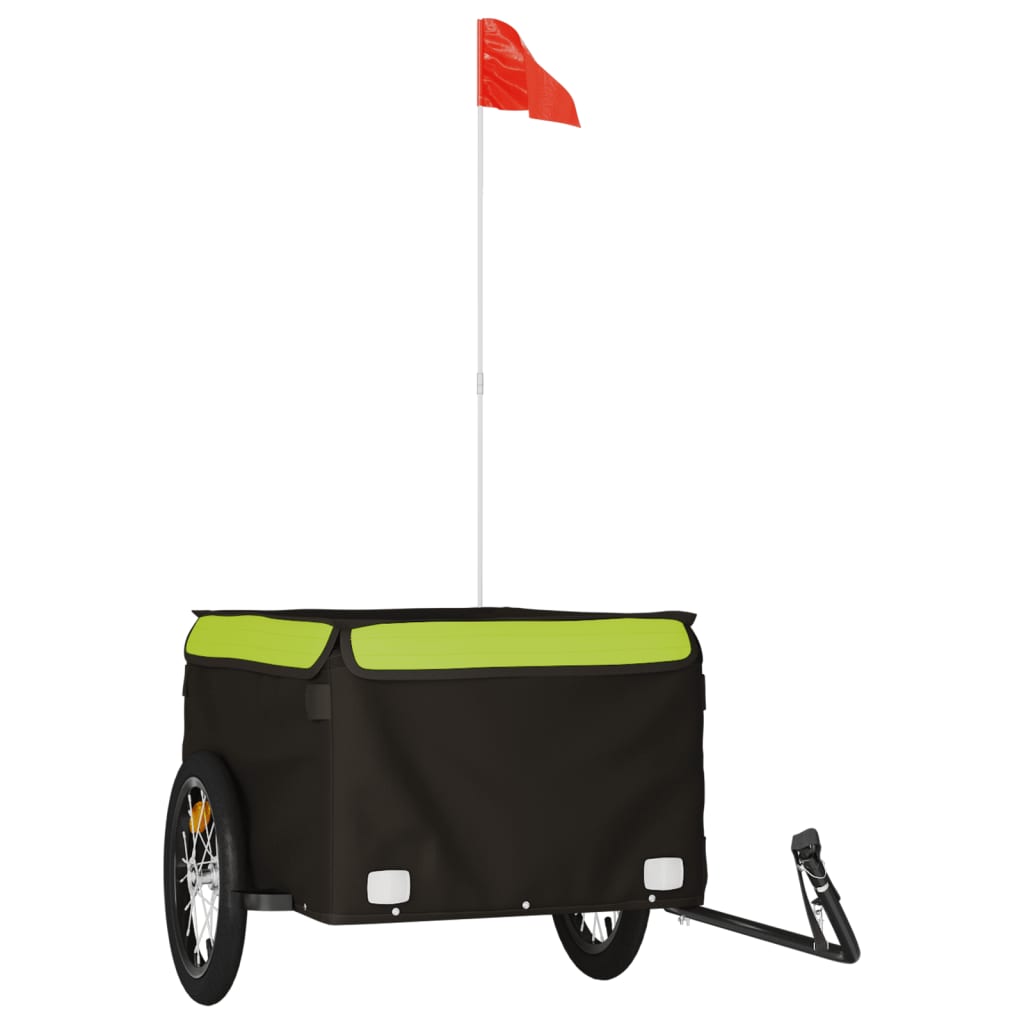 vidaXL Cykelvagn svart och grön 45 kg järn