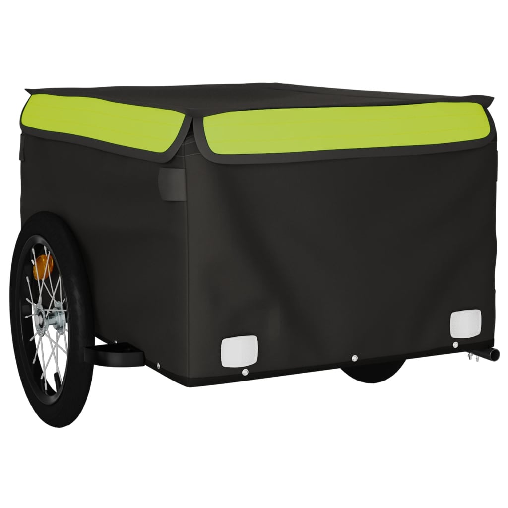 vidaXL Cykelvagn svart och grön 45 kg järn