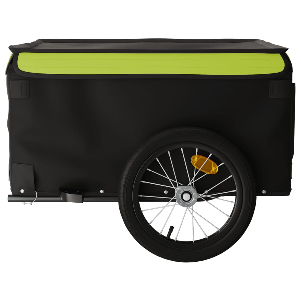 vidaXL Cykelvagn svart och grön 45 kg järn