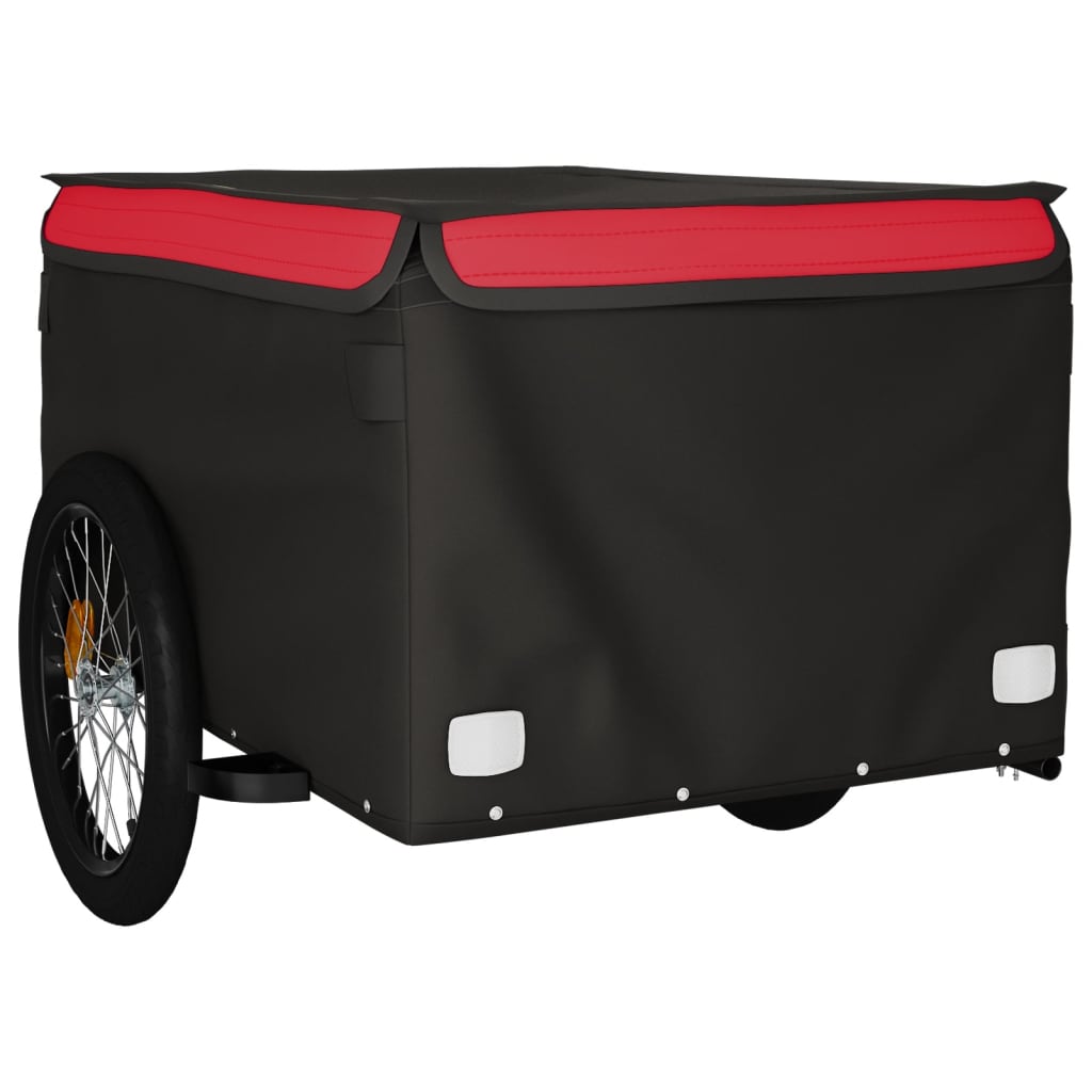 vidaXL Cykelvagn svart och röd 45 kg järn