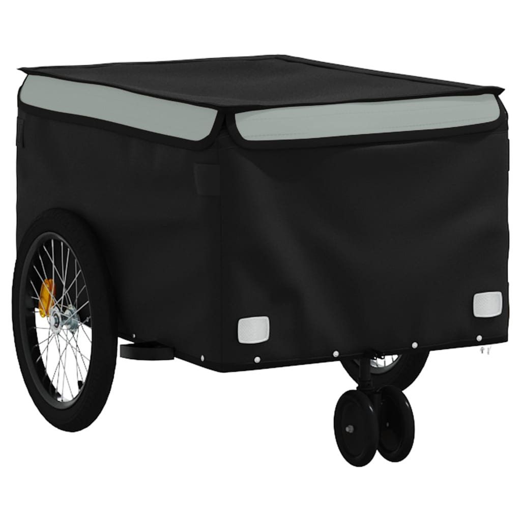 vidaXL Cykelvagn svart och grå 30 kg järn