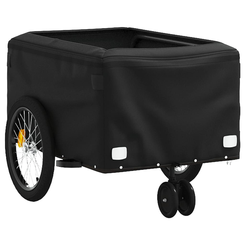 vidaXL Cykelvagn svart och gul 30 kg järn