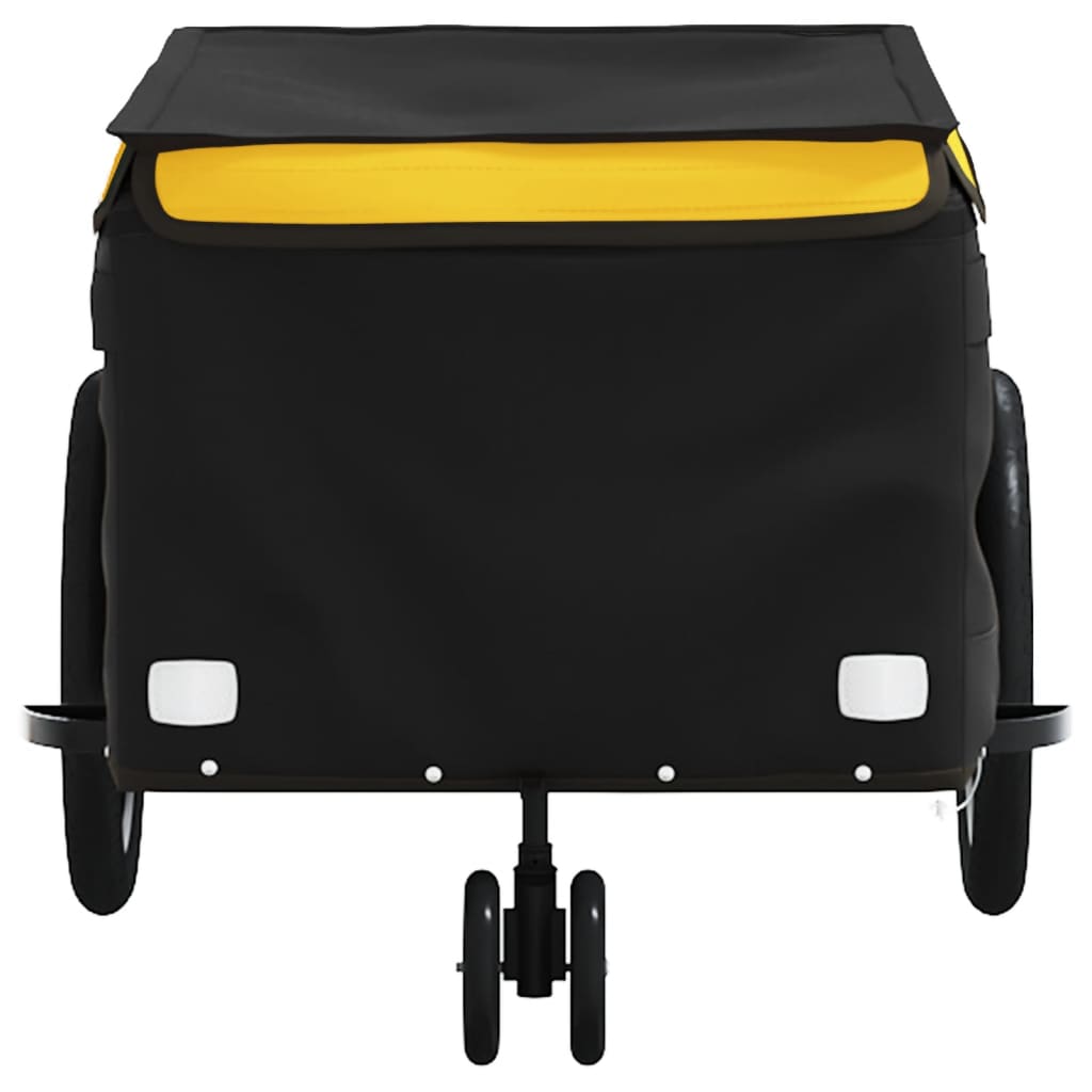 vidaXL Cykelvagn svart och gul 30 kg järn