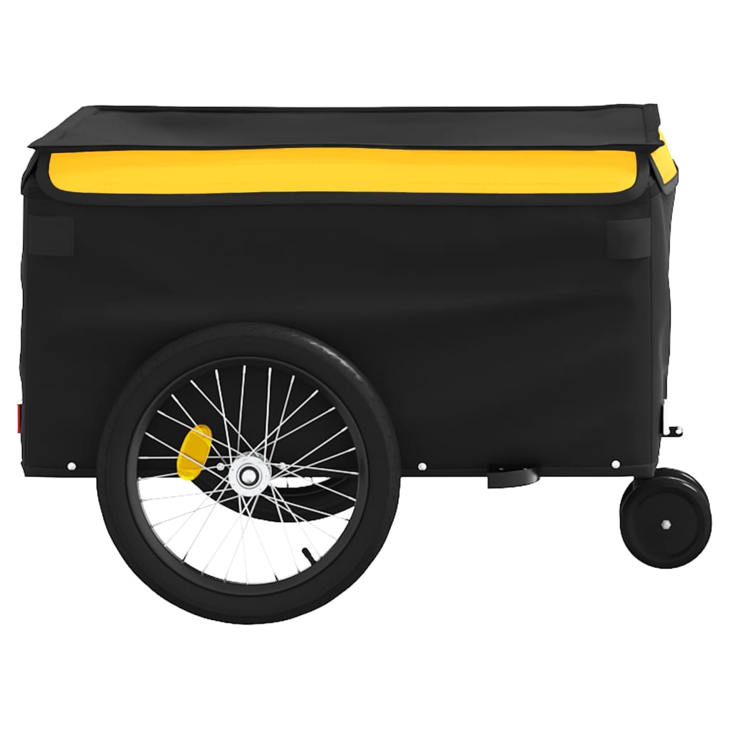 vidaXL Cykelvagn svart och gul 30 kg järn
