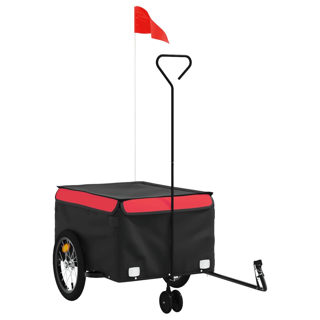 vidaXL Cykelvagn svart och röd 45 kg järn