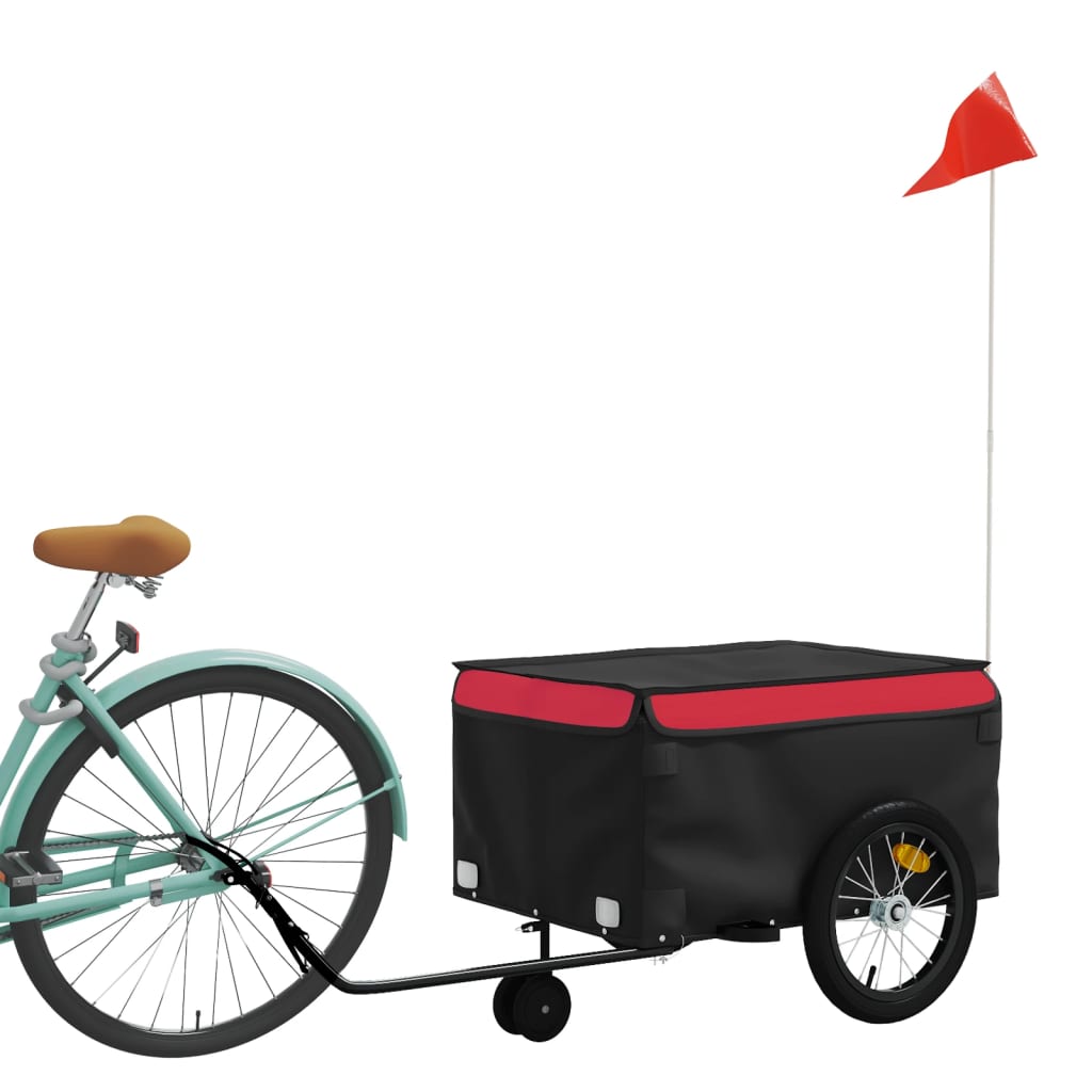 vidaXL Cykelvagn svart och röd 45 kg järn