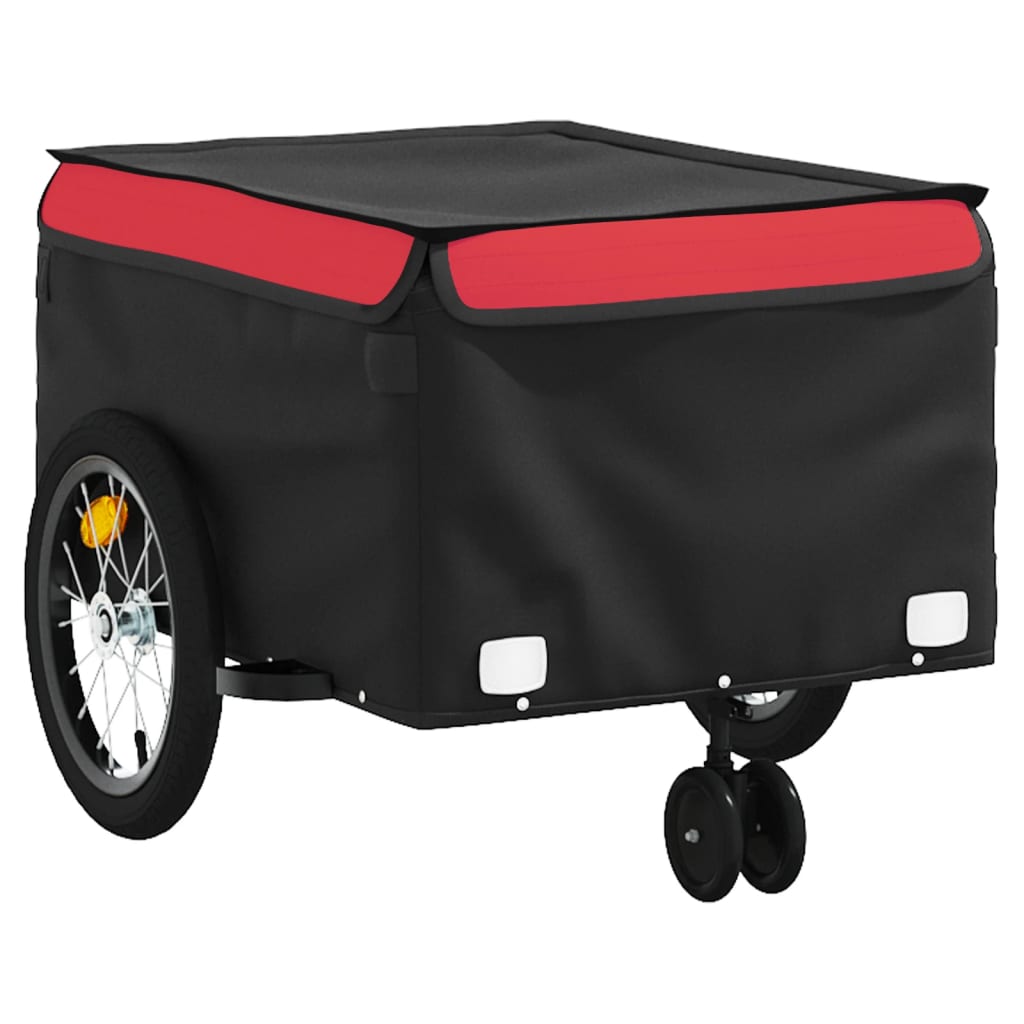 vidaXL Cykelvagn svart och röd 45 kg järn