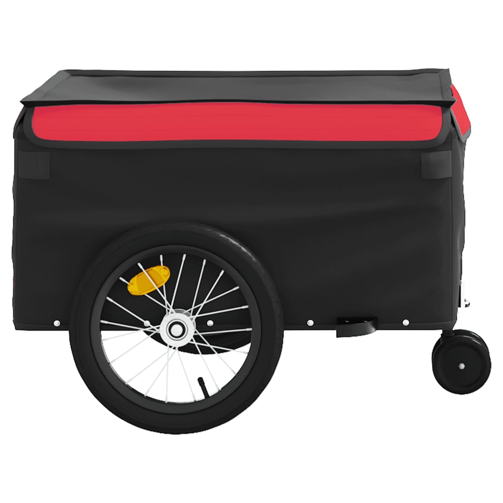 vidaXL Cykelvagn svart och röd 45 kg järn