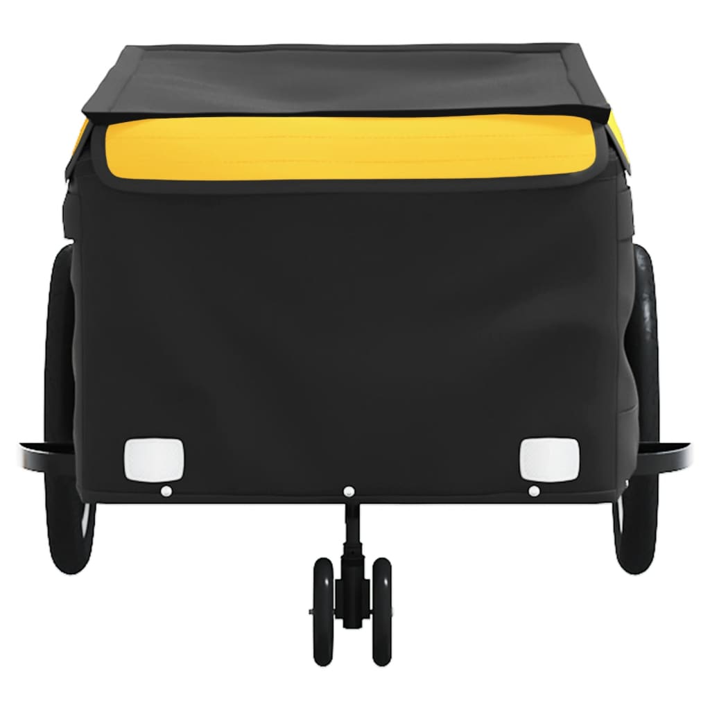 vidaXL Cykelvagn svart och gul 45 kg järn