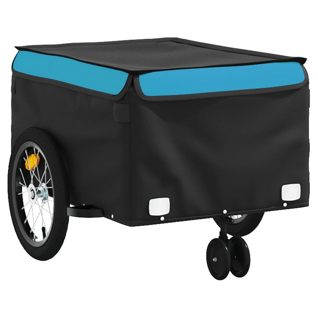 vidaXL Cykelvagn svart och blå 45 kg järn