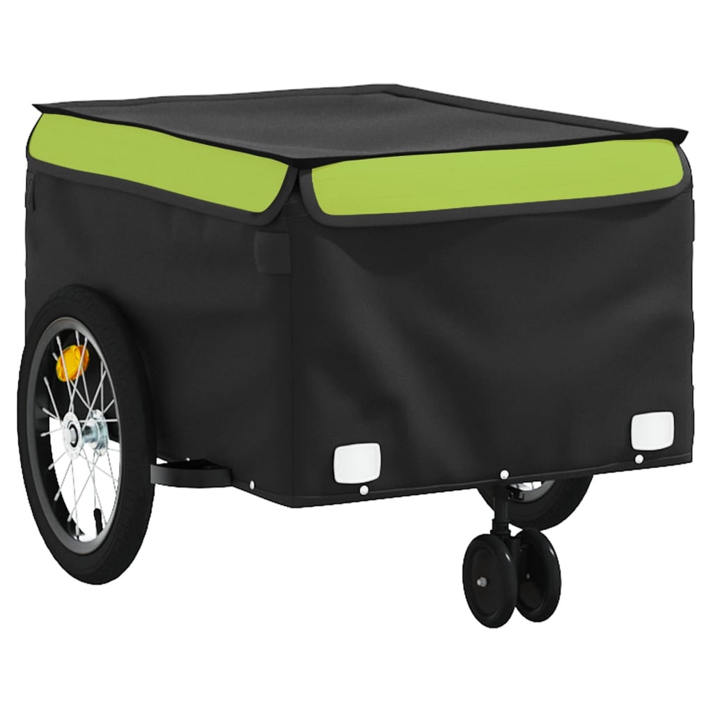 vidaXL Cykelvagn svart och grön 45 kg järn