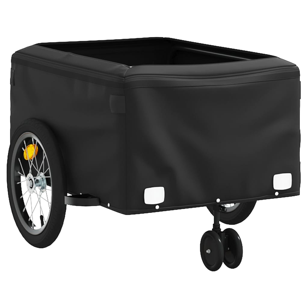 vidaXL Cykelvagn svart och grön 45 kg järn