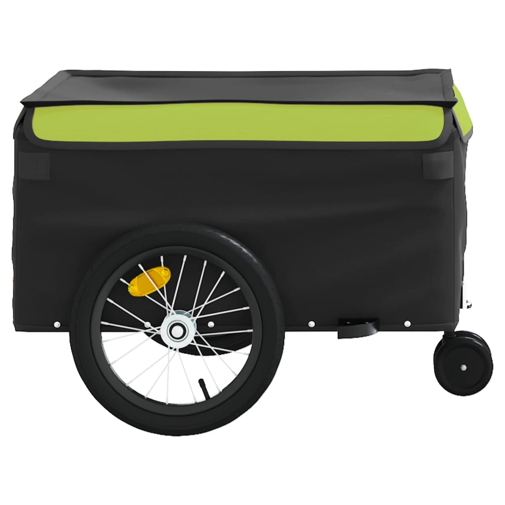 vidaXL Cykelvagn svart och grön 45 kg järn