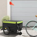 vidaXL Cykelvagn svart och grön 45 kg järn