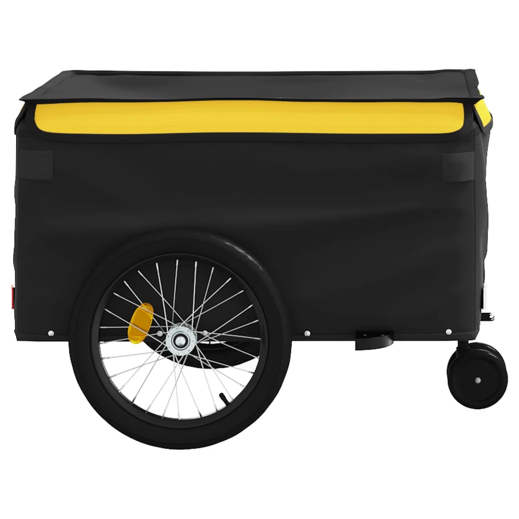 vidaXL Cykelvagn svart och gul 45 kg järn