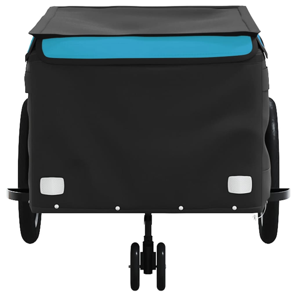 vidaXL Cykelvagn svart och blå 45 kg järn