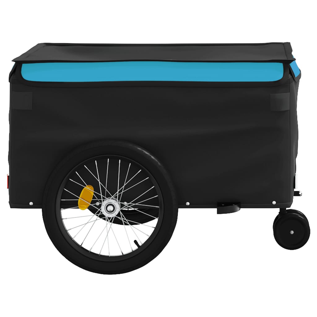vidaXL Cykelvagn svart och blå 45 kg järn