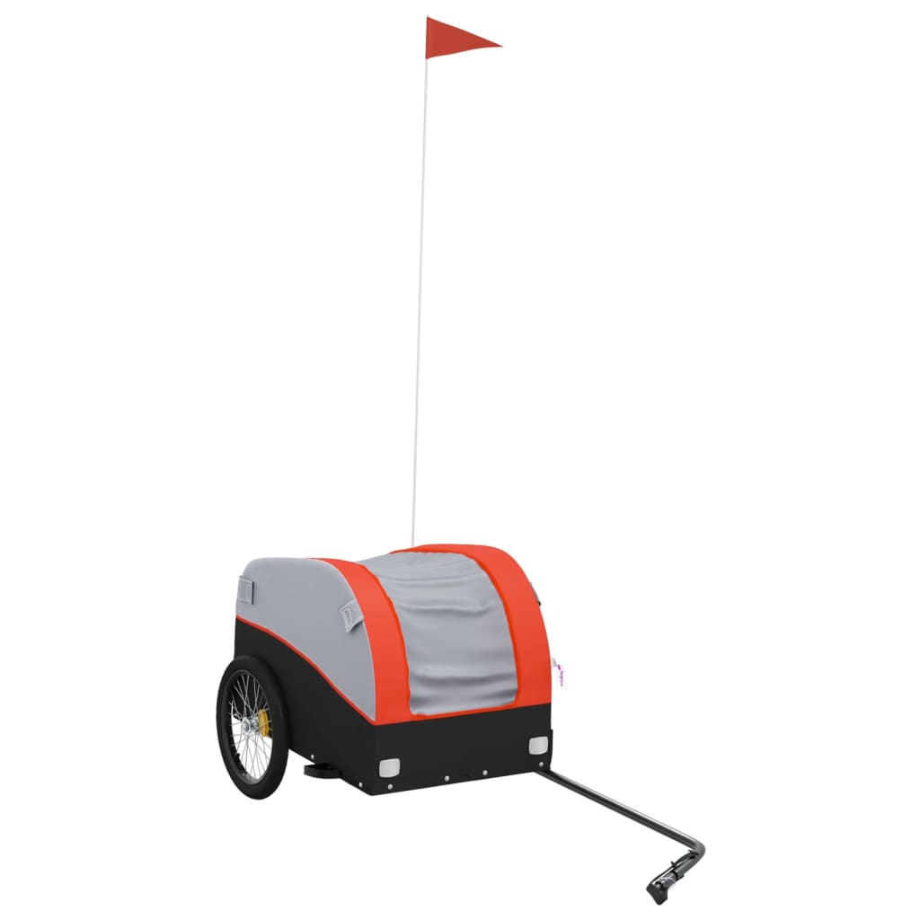 vidaXL Cykelvagn svart och orange 30 kg järn
