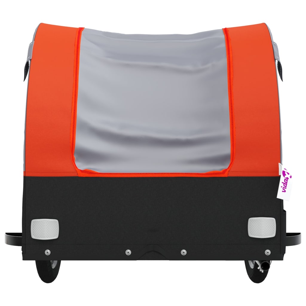vidaXL Cykelvagn svart och orange 30 kg järn