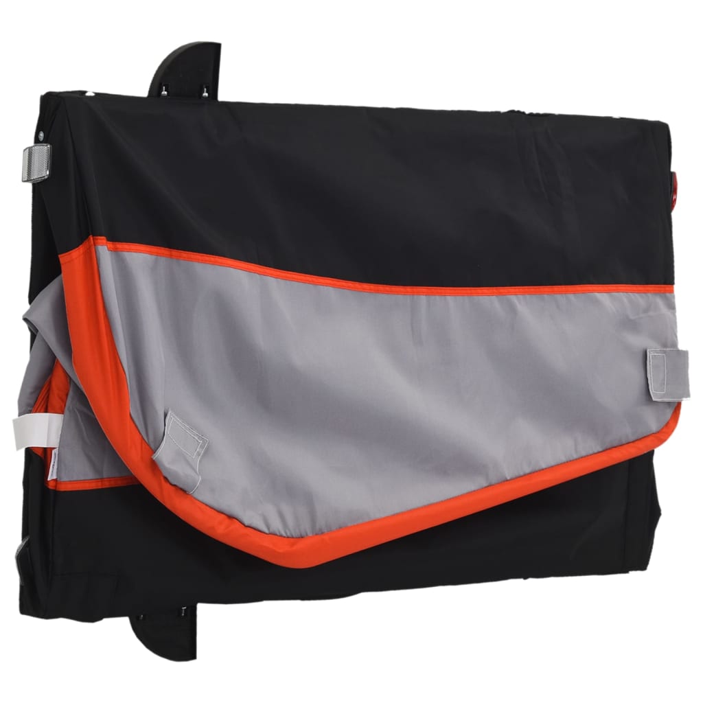 vidaXL Cykelvagn svart och orange 30 kg järn
