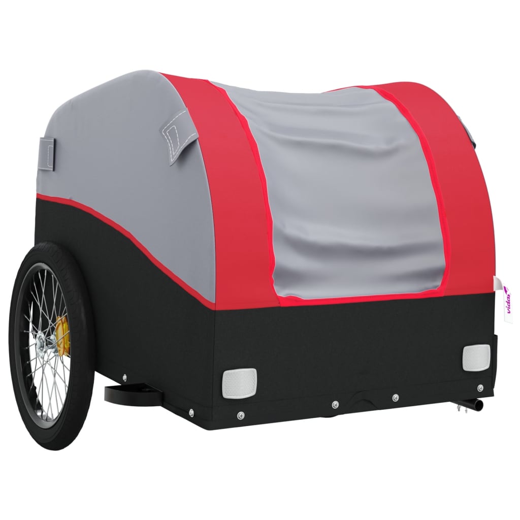 vidaXL Cykelvagn svart och röd 30 kg järn