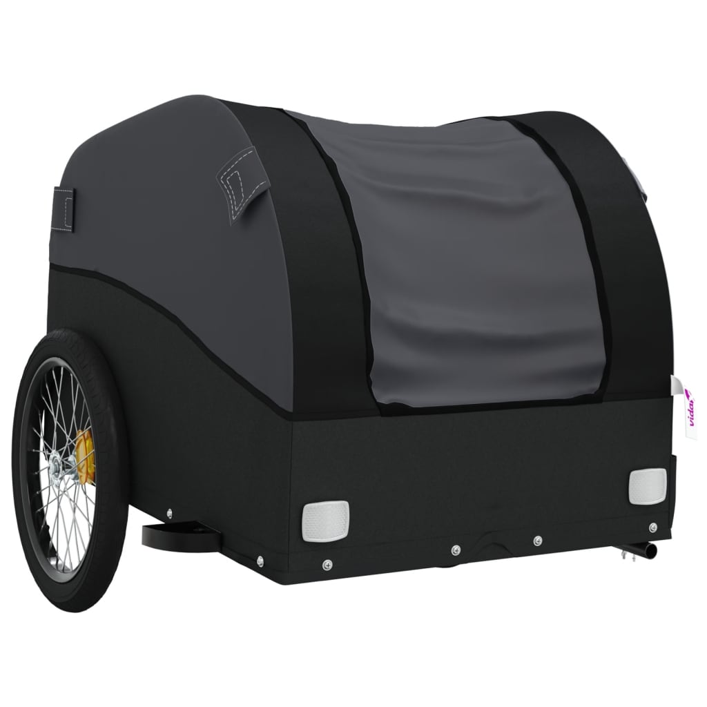 vidaXL Cykelvagn svart 30 kg järn