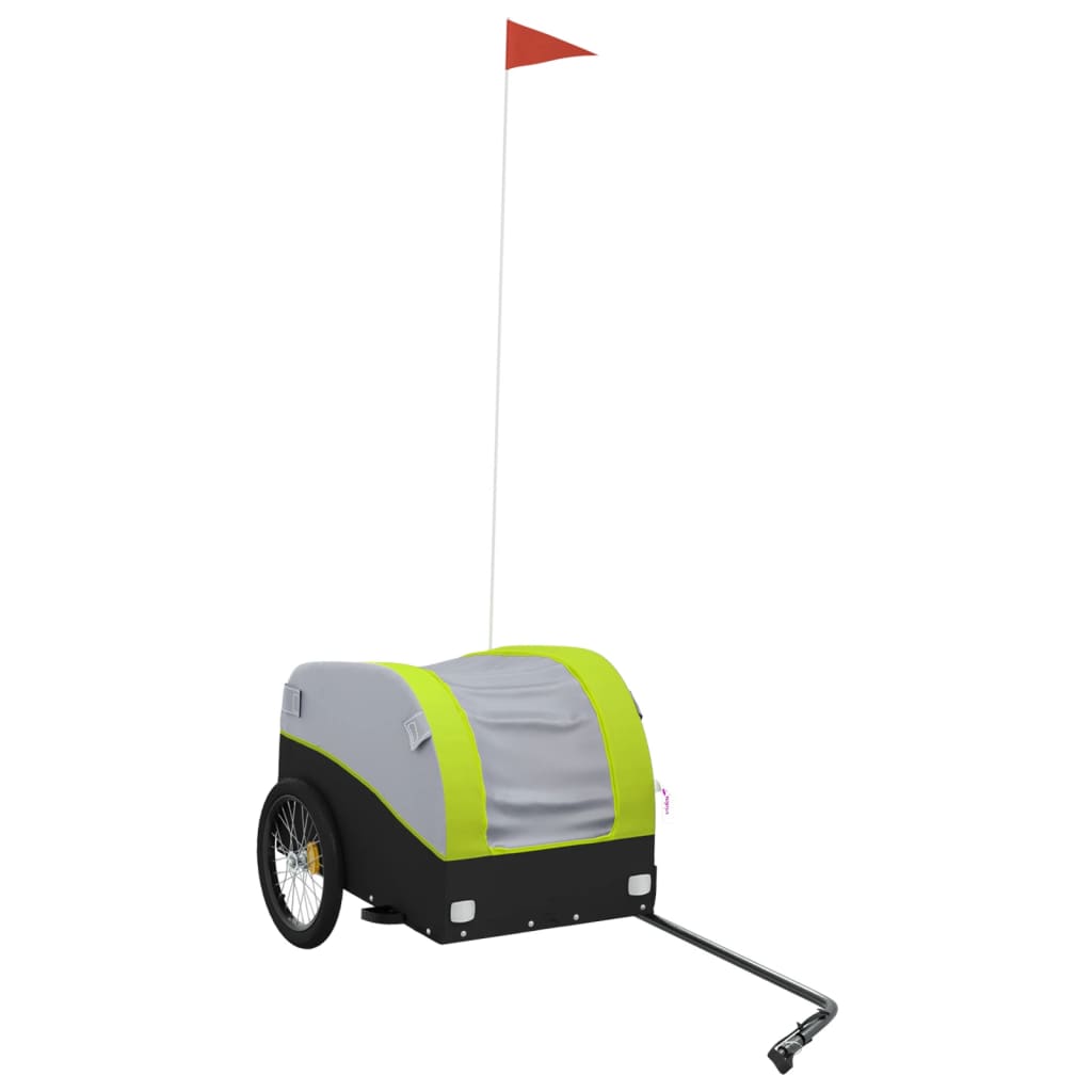 vidaXL Cykelvagn svart och grön 30 kg järn