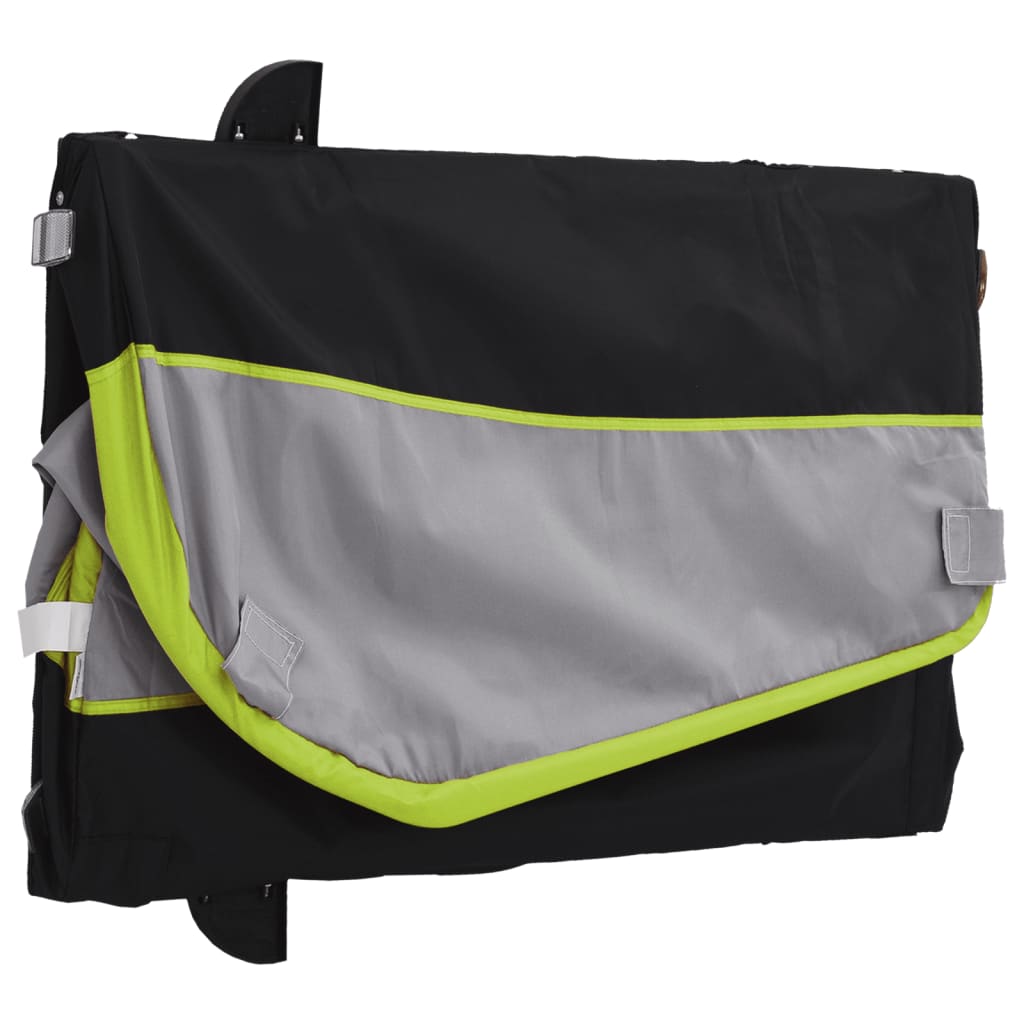 vidaXL Cykelvagn svart och grön 30 kg järn
