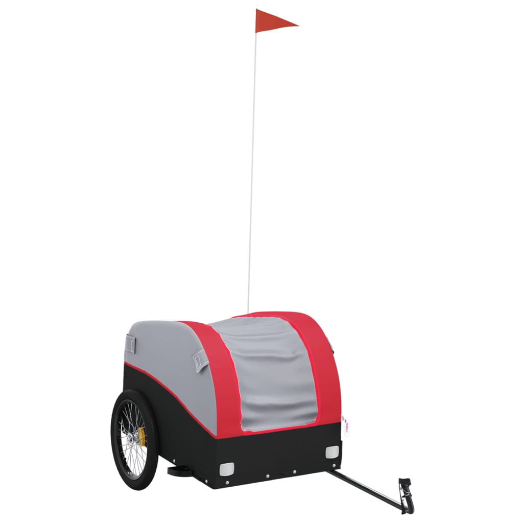 vidaXL Cykelvagn svart och röd 45 kg järn