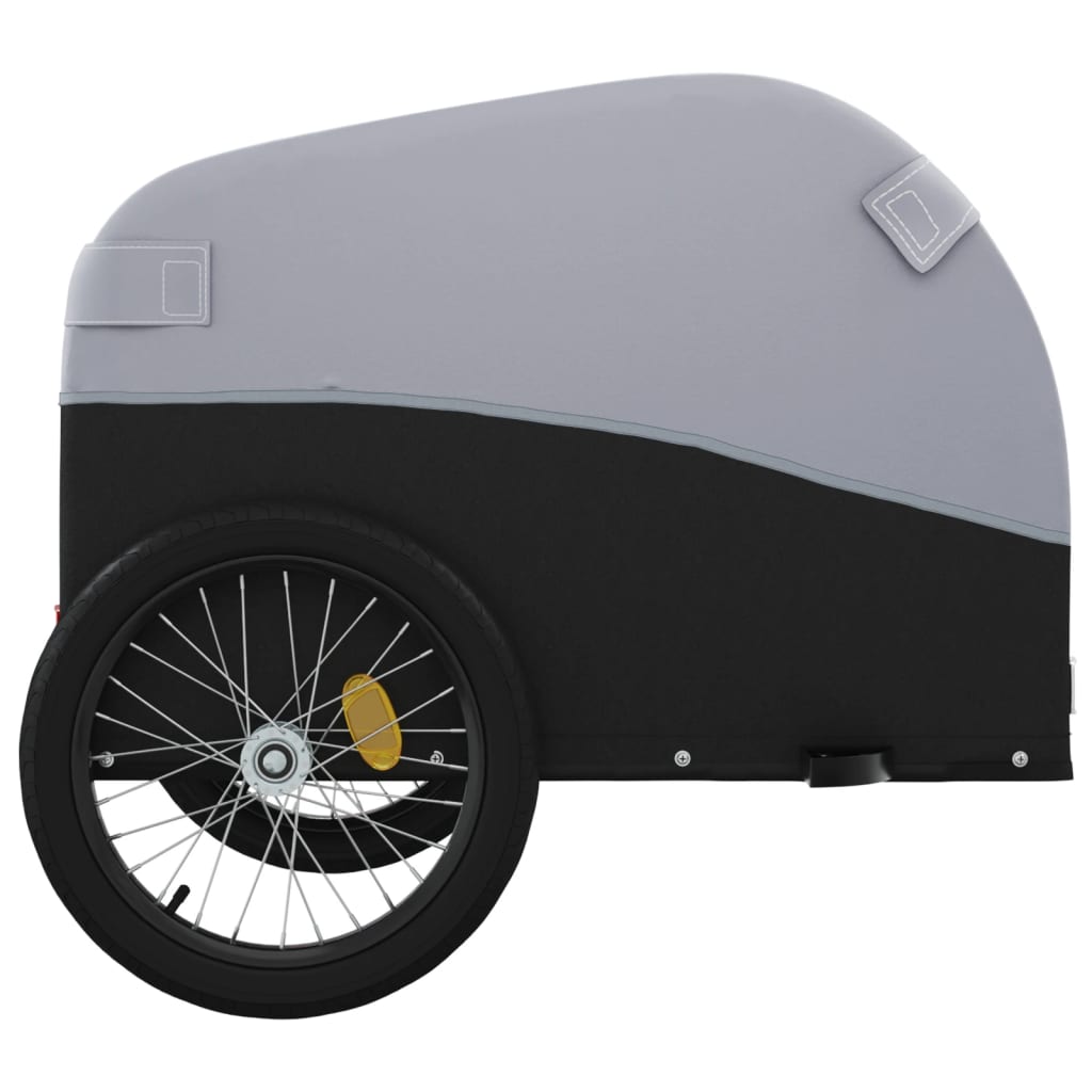 vidaXL Cykelvagn svart och grå 45 kg järn