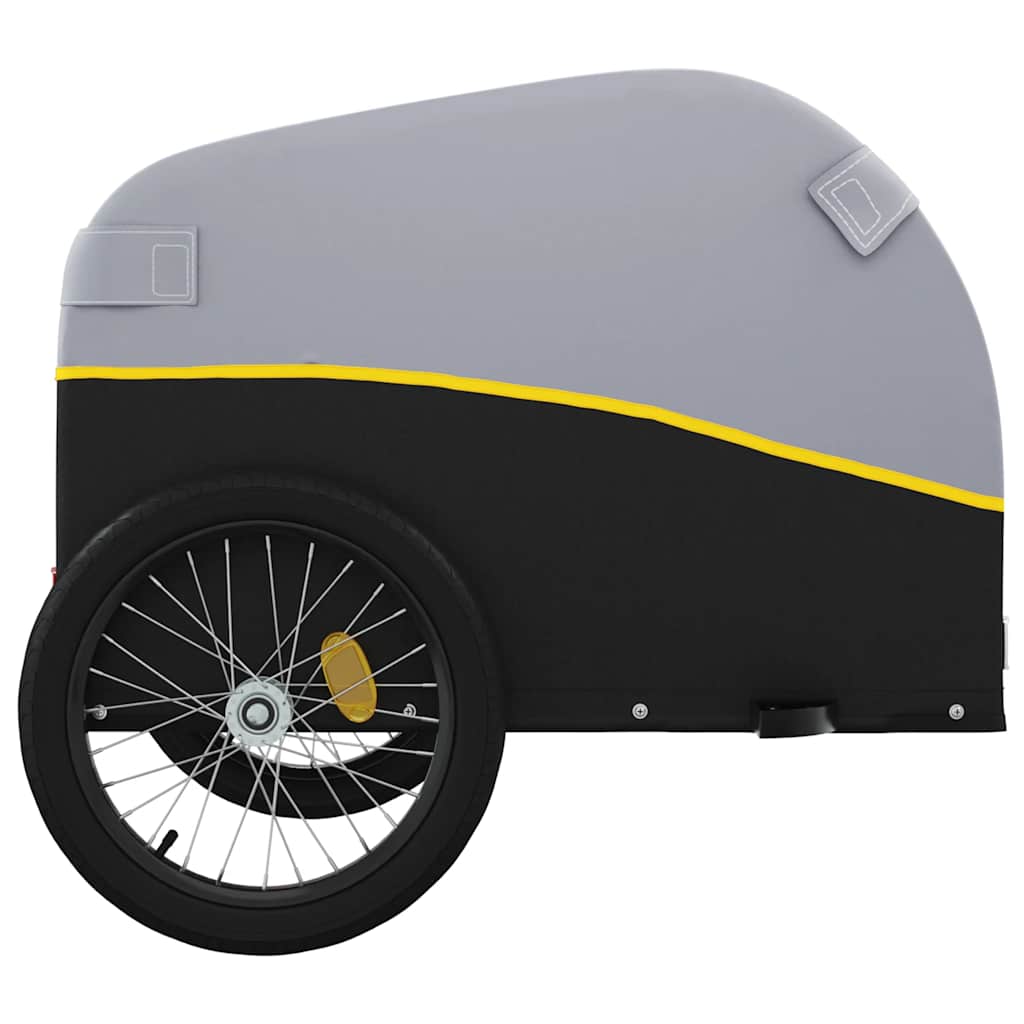 vidaXL Cykelvagn svart och gul 45 kg järn