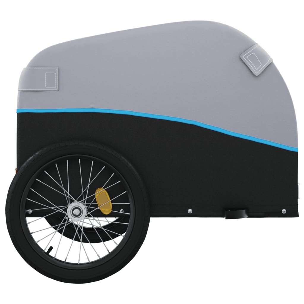 vidaXL Cykelvagn svart och blå 45 kg järn