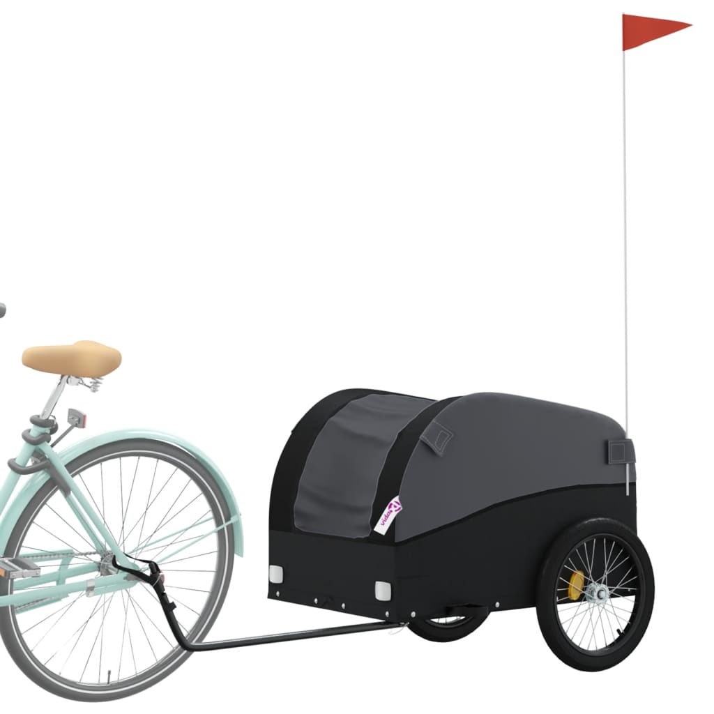 vidaXL Cykelvagn svart 45 kg järn