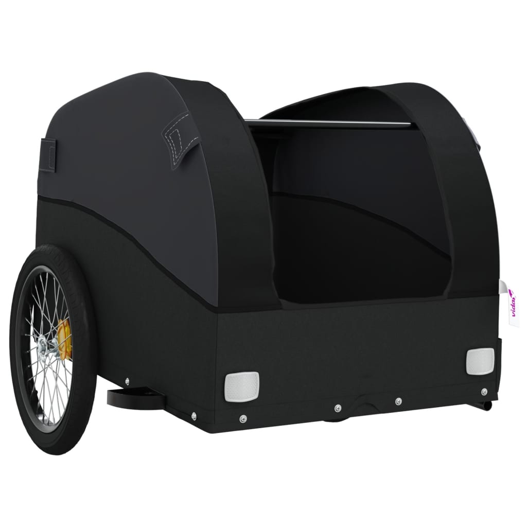 vidaXL Cykelvagn svart 45 kg järn