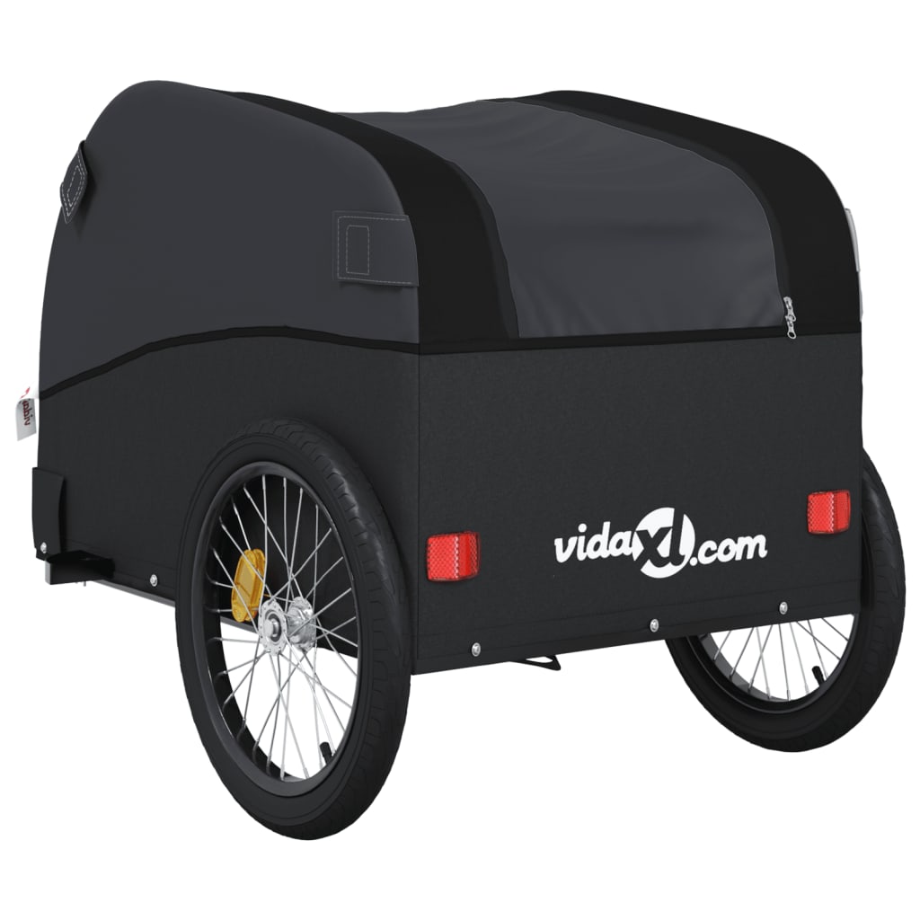 vidaXL Cykelvagn svart 45 kg järn