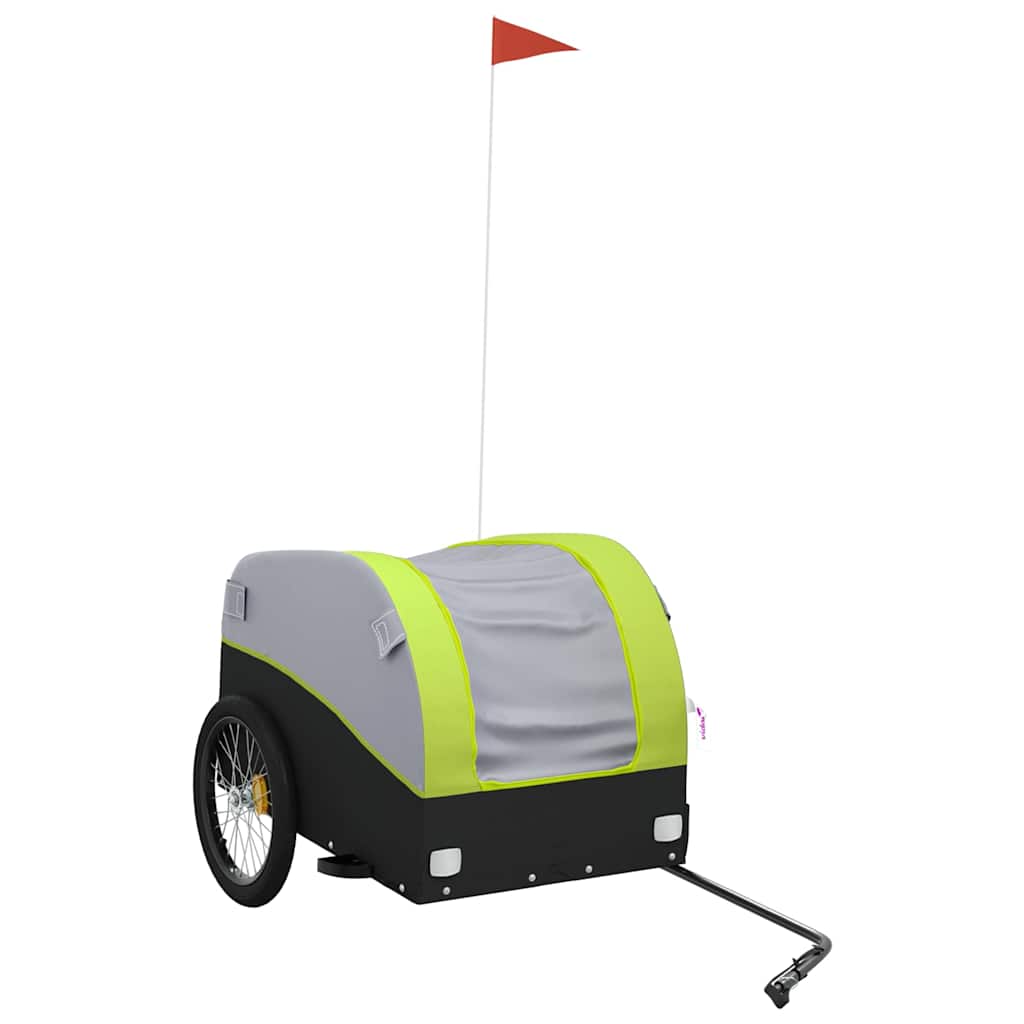 vidaXL Cykelvagn svart och grön 45 kg järn