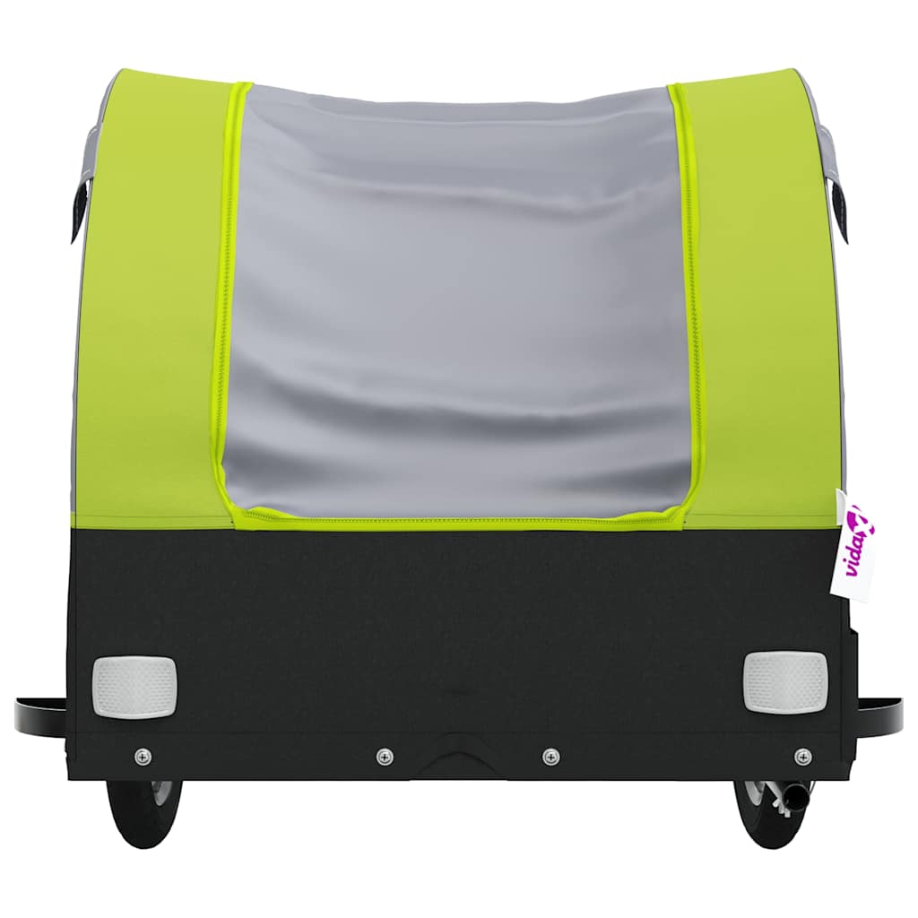 vidaXL Cykelvagn svart och grön 45 kg järn
