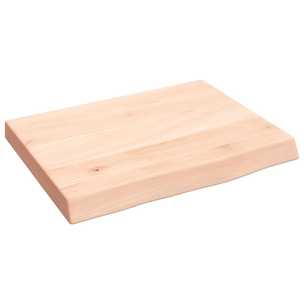 vidaXL Bänkskiva för badrum 40x30x(2-4) cm obehandlat massivt trä