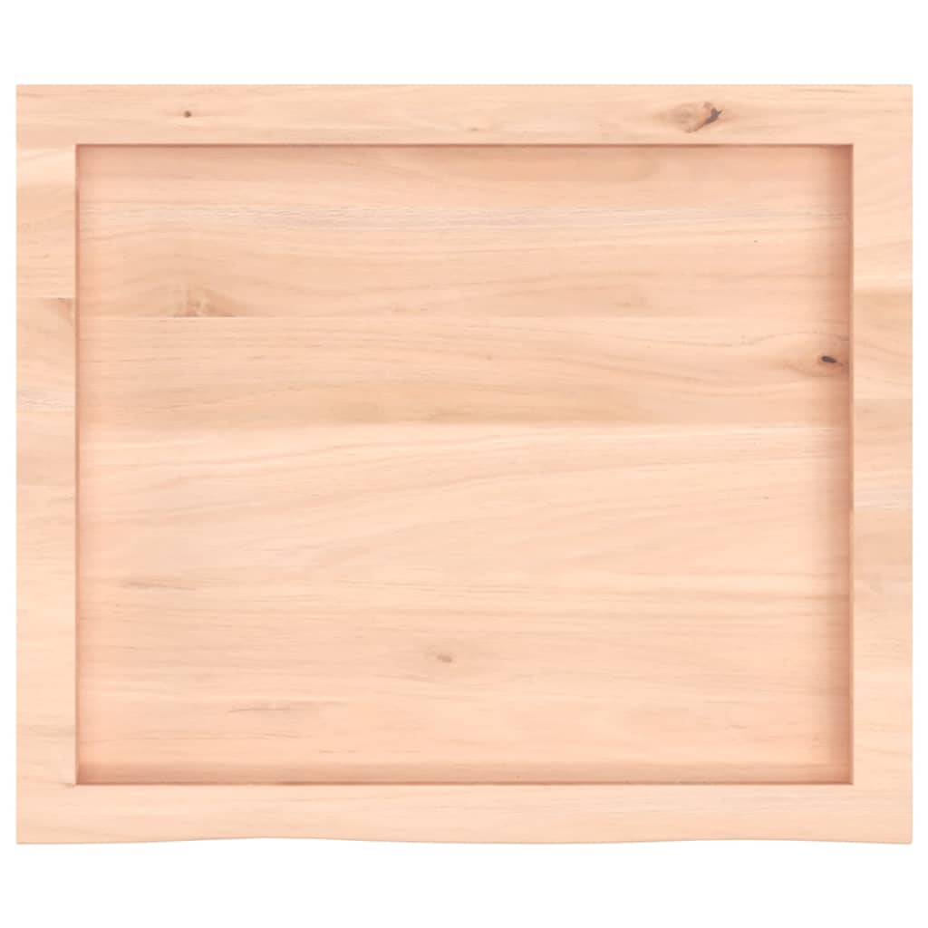 vidaXL Bänkskiva för badrum 60x50x(2-6) cm obehandlat massivt trä