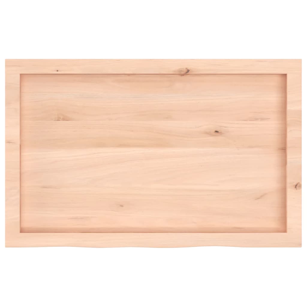 vidaXL Bänkskiva för badrum 80x50x(2-4) cm obehandlat massivt trä