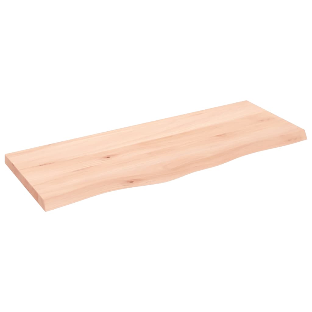 vidaXL Bänkskiva för badrum 100x40x(2-4) cm obehandlat massivt trä