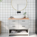 vidaXL Bänkskiva för badrum 100x40x(2-4) cm obehandlat massivt trä