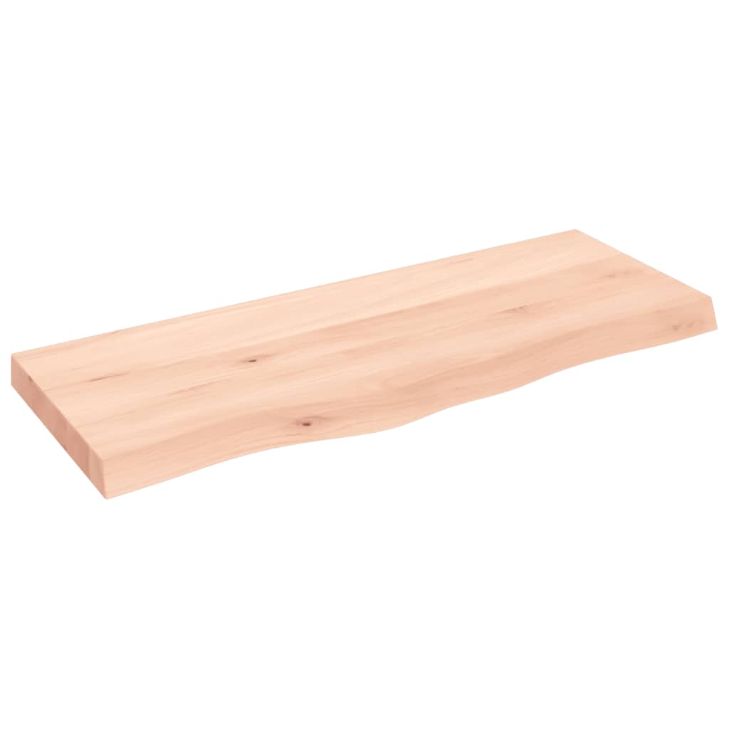 vidaXL Bänkskiva för badrum 100x40x(2-6) cm obehandlat massivt trä