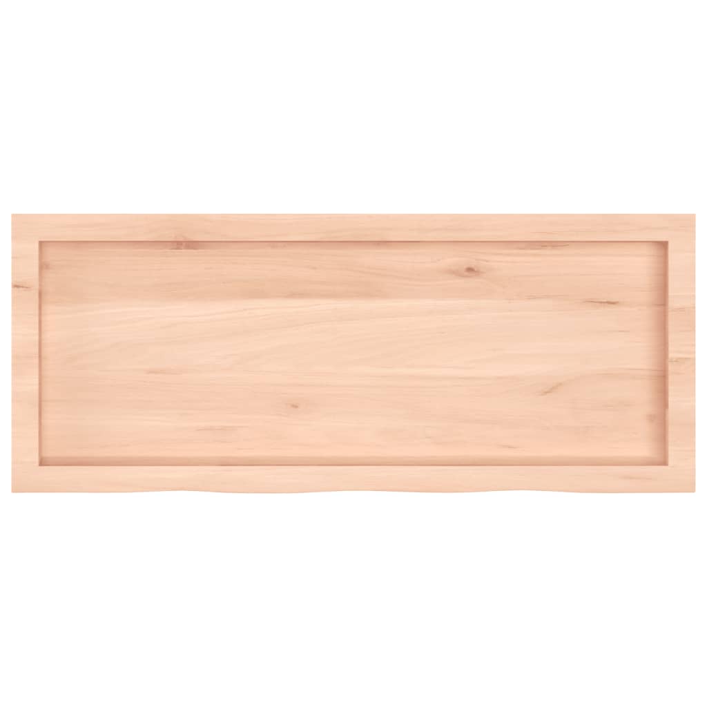 vidaXL Bänkskiva för badrum 100x40x(2-6) cm obehandlat massivt trä